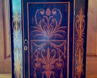 Antique English Corner Cabinet. Circa 1900. Measures 21" W x 26" H. Photo 1 of 2.