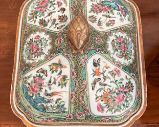 19th Century Chinese Famille Rose Medallion Covered Serving Dish - 2 Available. Photo 1 of 3.