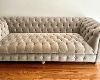 Restoration Hardware Belgian Linen Fog Sofa