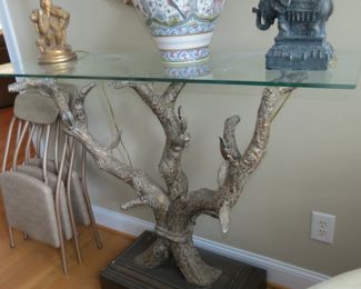 GREAT GLASS TOP TABLE.