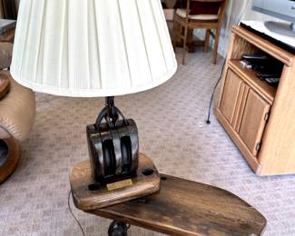 UNIQUE Lamp and side table made from wood of a Great Lakes SHIPWRECK THE SUNNYSIDE! 
