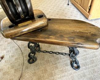 UNIQUE Lamp and side table made from wood of a Great Lakes SHIPWRECK THE SUNNYSIDE!