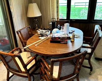 A beautiful MCM (Mid Century Modern 1940's - 1960's) Bamboo Dining Room Table and Chairs Set! VERY NICE! 