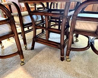 A beautiful MCM (Mid Century Modern 1940's - 1960's) Bamboo Dining Room Table and Chairs Set! VERY NICE! 