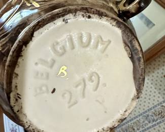 Vintage Belgium pitcher ~ prancing deer! 