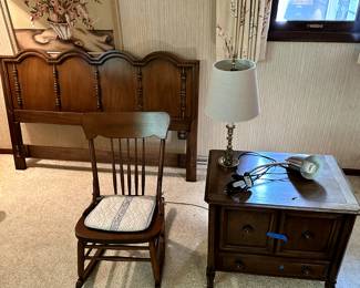 Another cool MCM Headboard, nightstand and chair! 