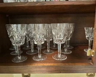 Cleaned out and rearranged the small China cabinet in the kitchen! Lovely items began to appear! Signed Waterford Crystal Stemware and lovely English Tea Cups and Saucers! AND more! 