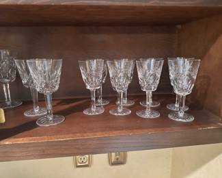 Cleaned out and rearranged the small China cabinet in the kitchen! Lovely items began to appear! Signed Waterford Crystal Stemware and lovely English Tea Cups and Saucers! AND more! 