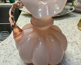 Beautiful pitcher - ribbon rimmed spout. 