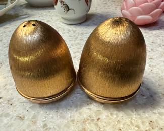 Vintage Napier Salt and Pepper Shakers Gold Toned!