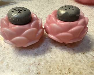 Antique Pink Salt and Pepper Shakers!