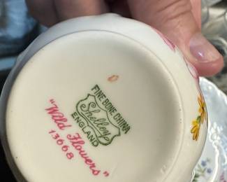 Shelly China "Wild Flowers" #13668 Teacup and Saucer!