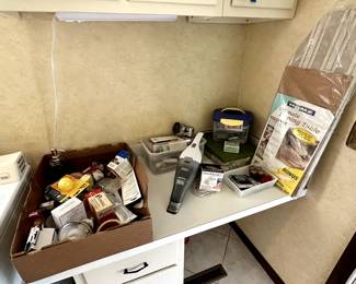 Assorted household items! Sewing items and a Black and Decker cordless Dust Buster WORKS PERFECTLY! 