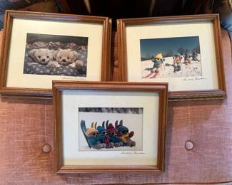 A set of three adorable signed prints! 