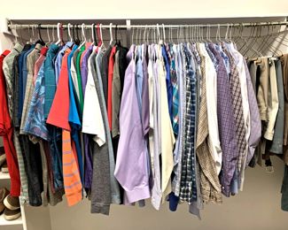 Men's 2X like-new, name brand shirts, shorts, slacks, sports jackets and suits
