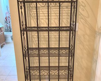 Tall folding iron shelf