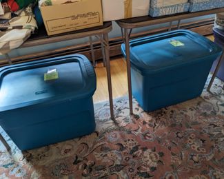 Tubs filled with fabrics