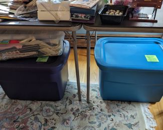 Tubs filled with fabrics