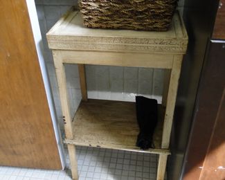 Vintage, small square table, perfect for additional storage needs