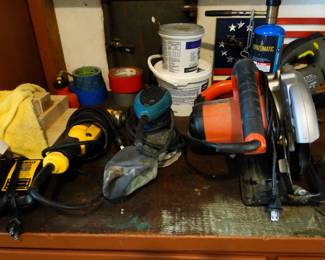 Sanders, tape, tools and saws