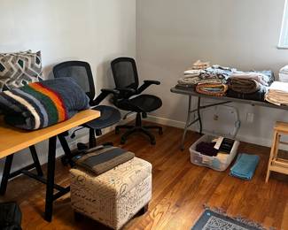 Towels, blankets and office chairs too