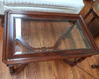 20      rectangular  table  with  beveled  glass       36"  x 22"       