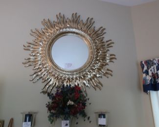 36     large  Sunburst  mirror   (not  wood  frame)             