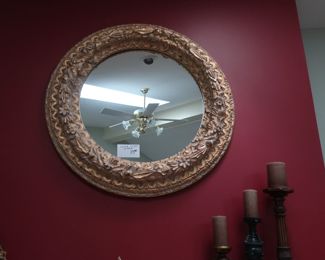 37   Large  round  mirror      (  not  wood  frame) 