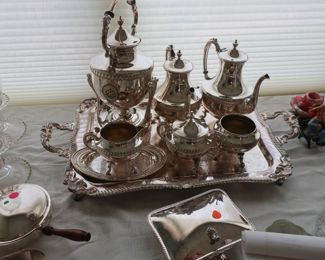 35             Silver plate tea  set   