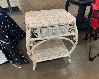 WICKER END TABLE