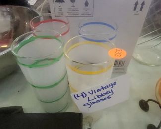 FOUR VINTAGE LIBBEY GLASSES