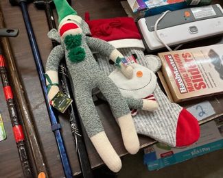 SOCK MONKEY DOLL AND STOCKING