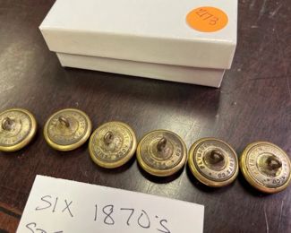 SIX 1870'S BUTTONS