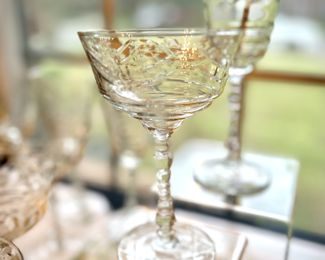 Vintage Libbey Rock Sharpe wine glasses 4 sizes - 40+ pieces