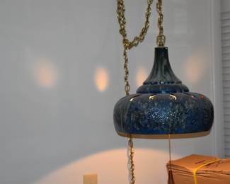 Beautiful MCM Swag Lamp matching the equally Beautiful MCM Table Lamp