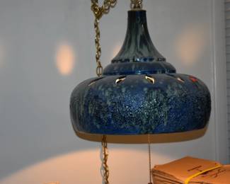 Beautiful MCM Swag Lamp matching the equally Beautiful MCM Table Lamp