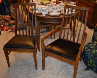 MCM Dining Room Suite by Lane Company, Alta Vista, consists of Beautiful Dining Room Table with leaf ( 80" in length), 6 Side Chairs, 2 Captain's Chairs - Gorgeous China Cupboard consisting of lighted China Cupboard and Buffet with 3 Center Drawers and Linen Fold Cupboard Doors on each side ( Immaculate!) The height is 6' 1 1/2") *plus* Warming Cart with Slide Open Top revealing porcelain food warming plate to keep those hot dishes hot and ready to serve.  The cart is 39 3/4" in length, 21" in depth, 30 1/2" high, Linen Fold Sliding Doors on Bottom and Wheels with "Brass Protectors". This Gorgeous Rare Lane Set will be offered as one complete unit to start with offers taken on individual pieces.