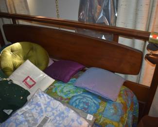 Early 1960s Mid-Century 5-Piece WALNUT Bedroom Set includes Bed, Dresser with large 3 Drawer Dresser with Attached Mirror (to right side of Dresser) in great condition and it is full, as is the dresser of MCM and Vintage Items.