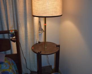 MCM Adrian Pearsall Walnut and Brass Table Style Floor Lamp 1960's