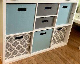 7 area Cubby Cabinet 44.5w x 14”d x 30”h w/
Storage inserts $75