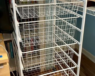 19w x 22d x 45”h 6 drawer basket system with wheels & top $95