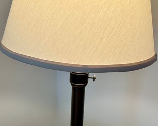 Black brass look Table lamp with ivory shade 28.5”h $18