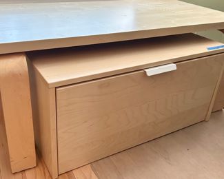 Table Deskwith bowed legs 47w x 24d x 20”h $50
Lateral file cabinet 33.5w x 17d x 16”h $39