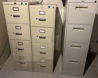 (8) total 4 drawer file cabinets $39ea
(49” to 52”h )