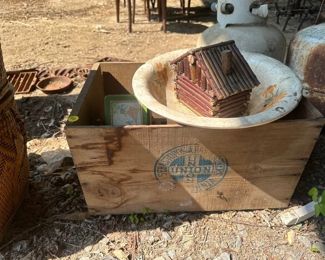 Wooden Crate and Other Items