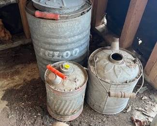 Lot of Galvanized Cans
