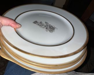 Limoges plates WOW! pretty!!  3 dinner plates, one larger plate with handles, and another smaller plate $75