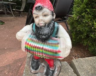 Garden Gnome with Accordion and we have accordions too!!!!  oh my..