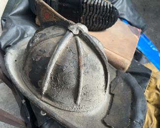 very scruffy helmet with badge