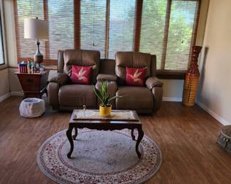 Brown Dual Recliner Sofa